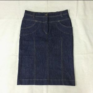 Dark denim pencil skirt